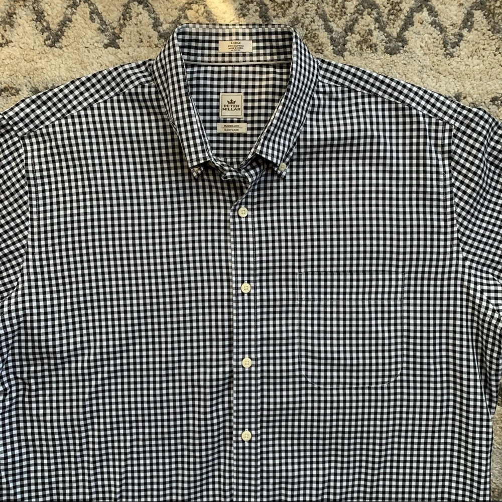 Peter Millar Crown NanoLuxe Gingham Button Down Large
